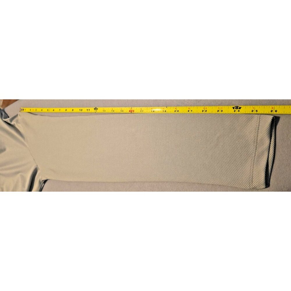 Cutter & Buck CB DryTec Men’s XL Snap Polo Gray Brown Stripe UV Quick-Dry - Picture 16 of 16